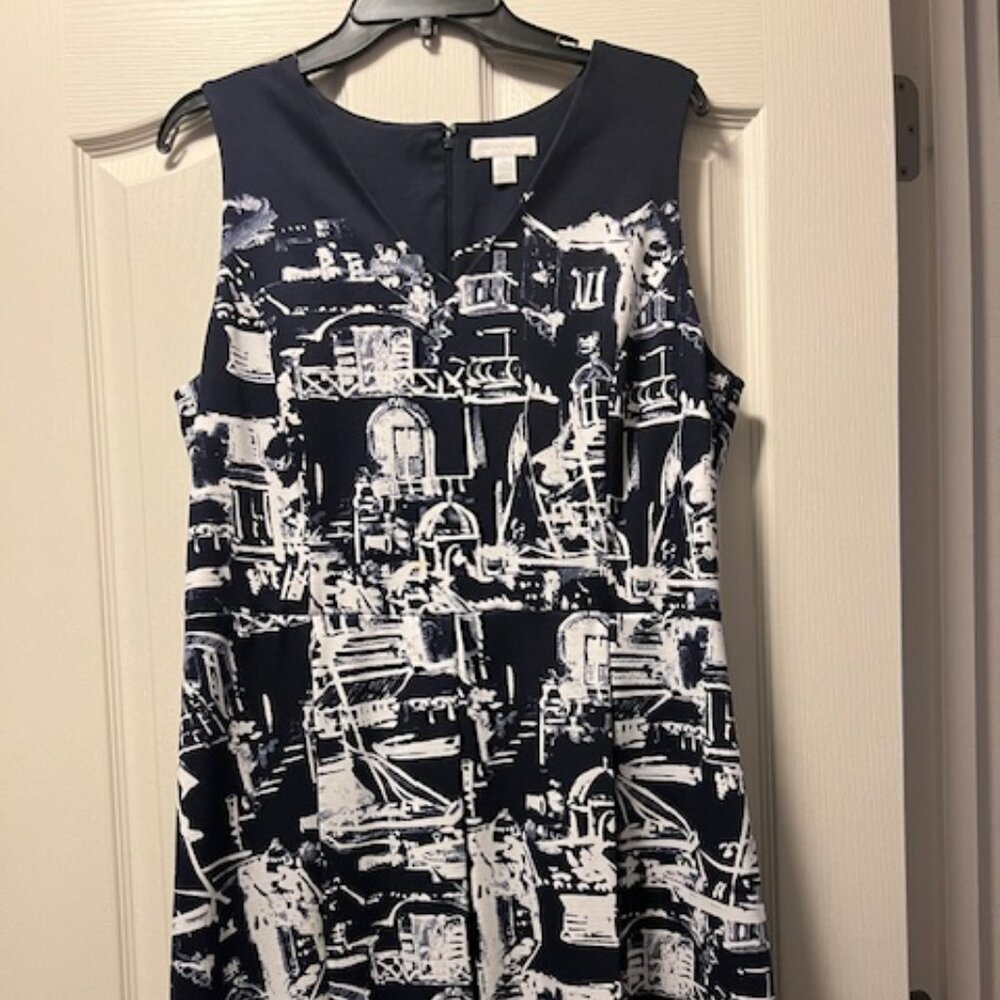 Fun Navy and White Charter Club Dress Size L
